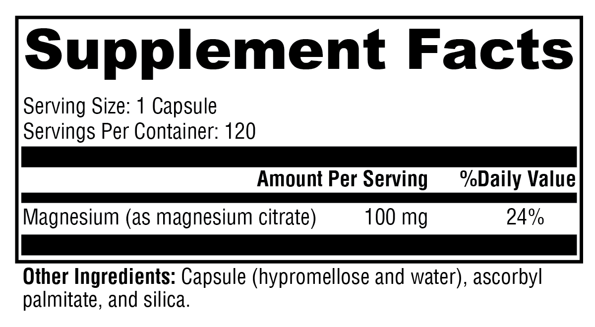 Magnesium Citrate 120 capsules